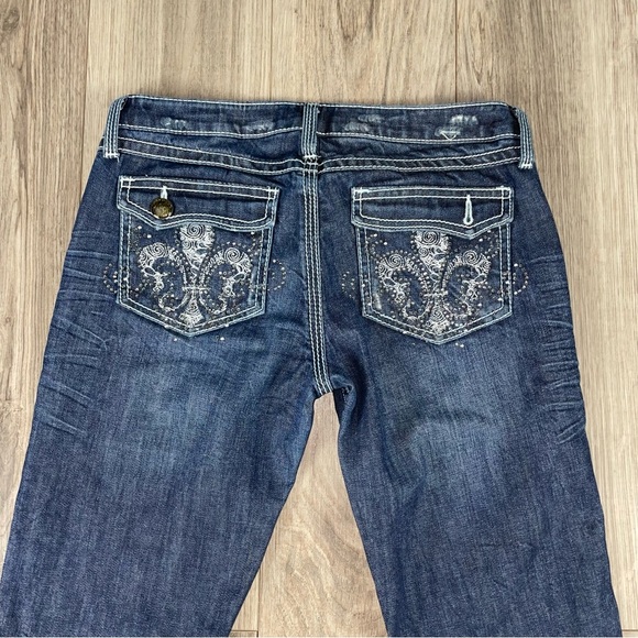 Juniors Rock 47 by Wrangler Low Rise Bootcut Jeans Size‎ 7  27x34 Tall - Picture 3 of 11